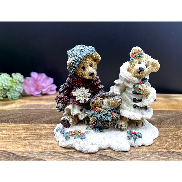 Vintage 1994 Boyds Bears & Friends Edmund & Bailey...Gathering Holly Style 2240 - Picture 3 of 6